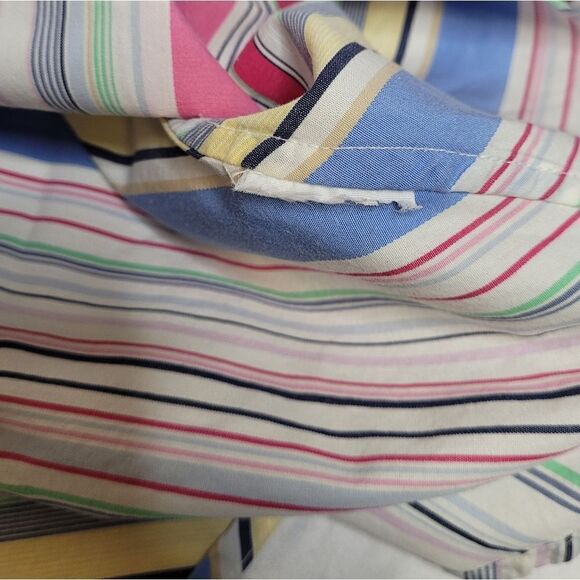 TOMMY HILFIGER Y2K rainbow striped button up shirt L - Picture 7 of 9